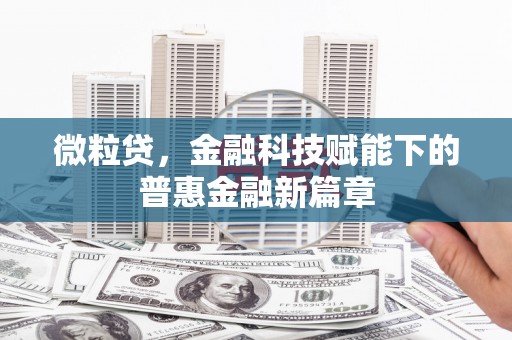 银川微粒贷，金融科技赋能下的普惠金融新篇章