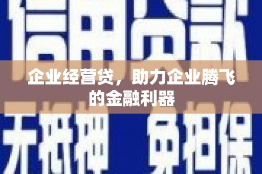 银川企业经营贷，助力企业腾飞的金融利器