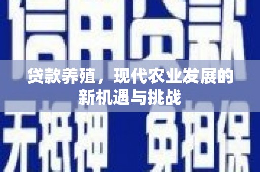 银川贷款养殖，现代农业发展的新机遇与挑战