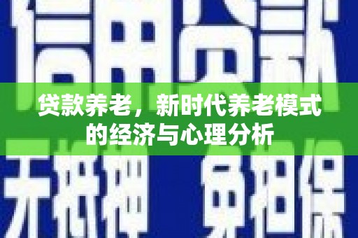银川贷款养老，新时代养老模式的经济与心理分析