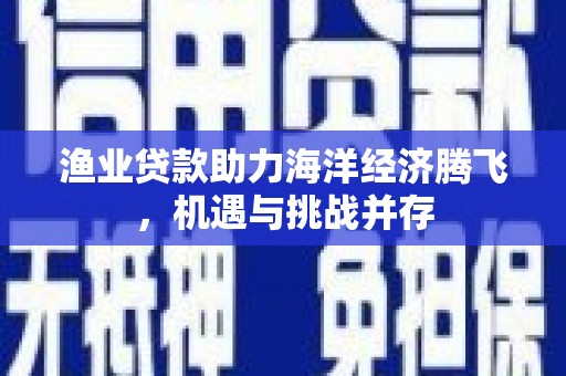 银川渔业贷款助力海洋经济腾飞，机遇与挑战并存