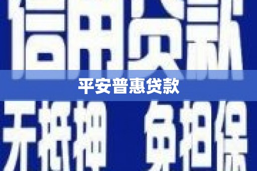 银川平安普惠贷款
