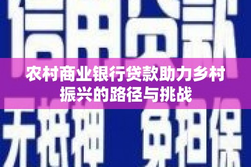 银川农村商业银行贷款助力乡村振兴的路径与挑战