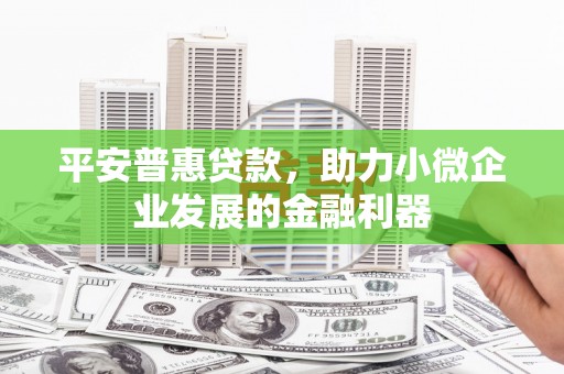 银川平安普惠贷款，助力小微企业发展的金融利器