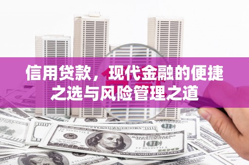 银川信用贷款，现代金融的便捷之选与风险管理之道