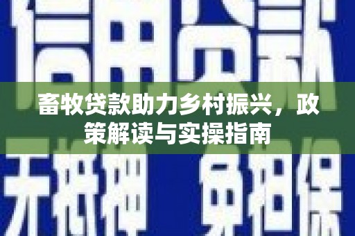 银川畜牧贷款助力乡村振兴，政策解读与实操指南