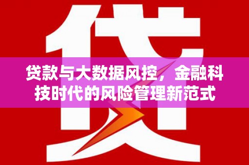 银川贷款与大数据风控，金融科技时代的风险管理新范式