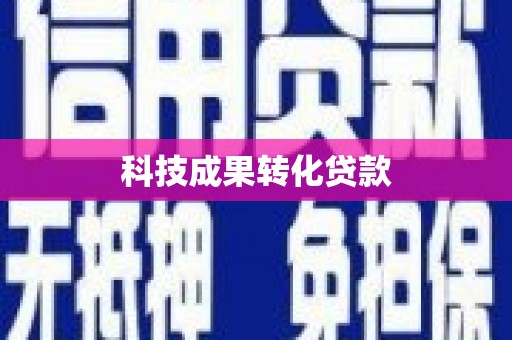 银川科技成果转化贷款