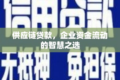 银川供应链贷款，企业资金流动的智慧之选