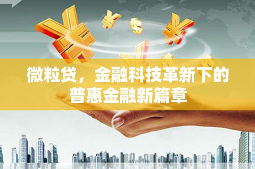 银川微粒贷，金融科技革新下的普惠金融新篇章