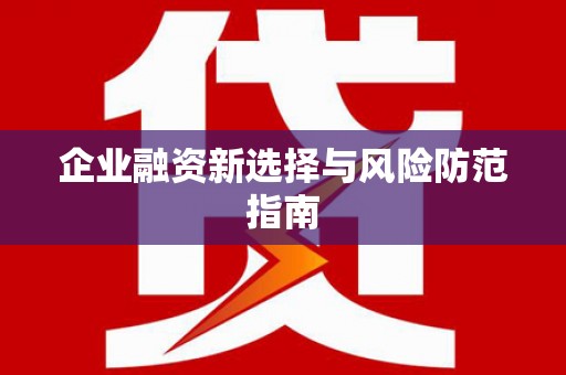 银川企业融资新选择与风险防范指南